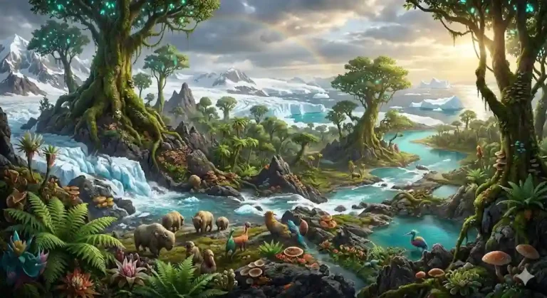 Pemandangan udara Hutan Antartika Baru yang tumbuh di atas batuan